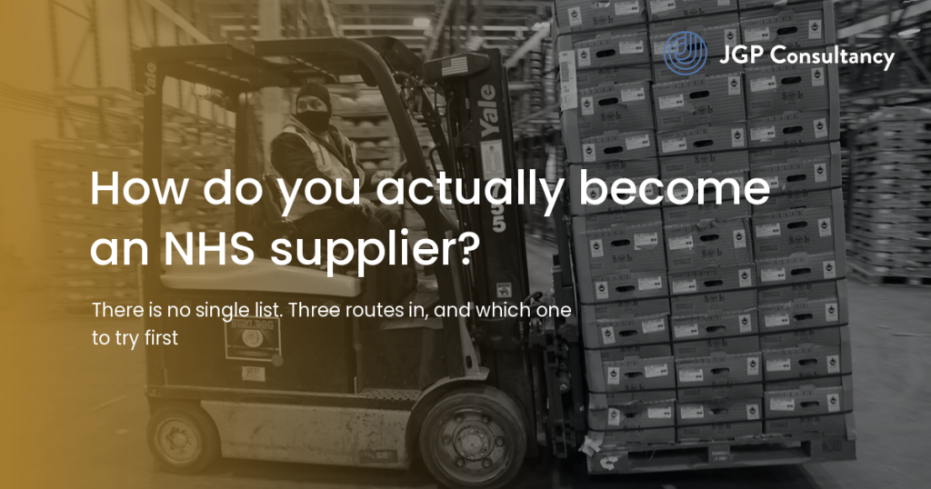 JGP Consultancy article card: How do you become an NHS supplier and get into NHS Supply Chain?