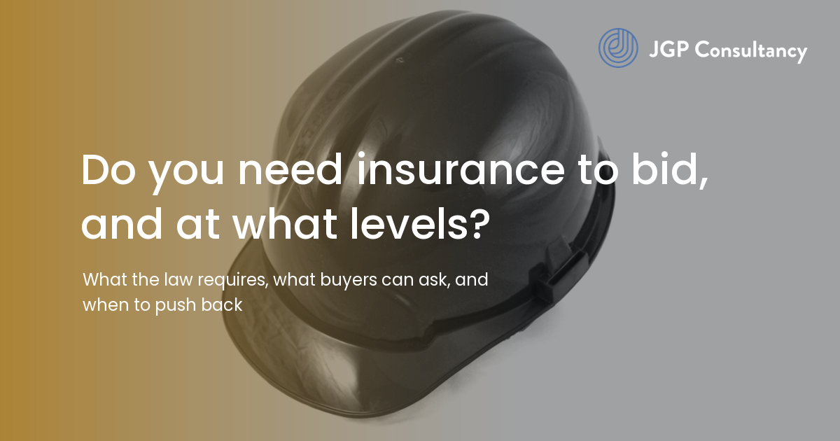 JGP Consultancy article card: Do you need insurance to bid, and at what levels?