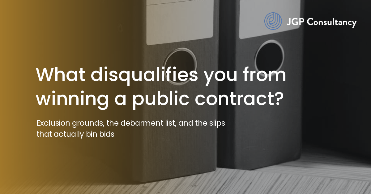 JGP Consultancy article card: What disqualifies you from winning a public contract?